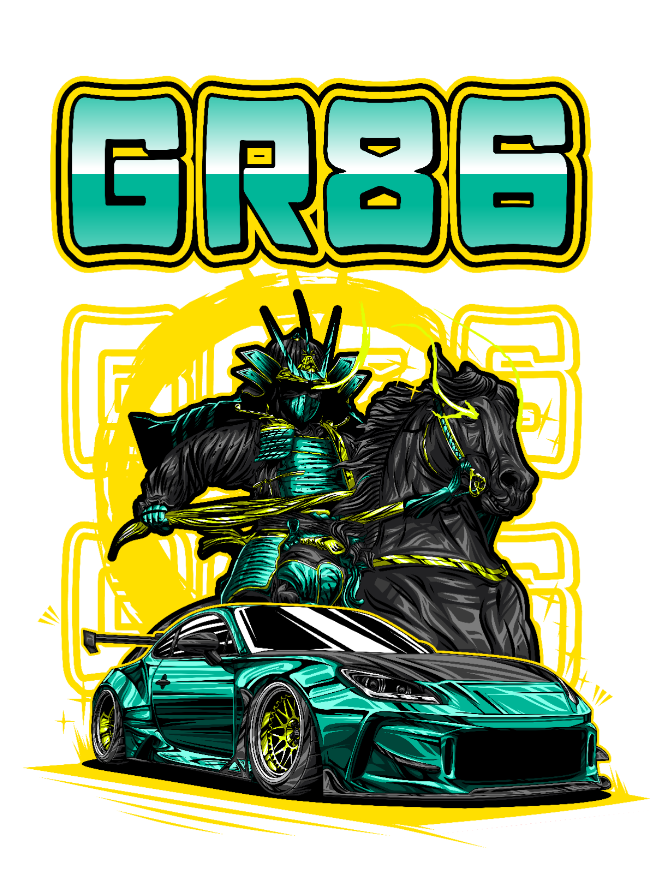 Car Drawing - Automotive Apparel Customisation & Sticker design