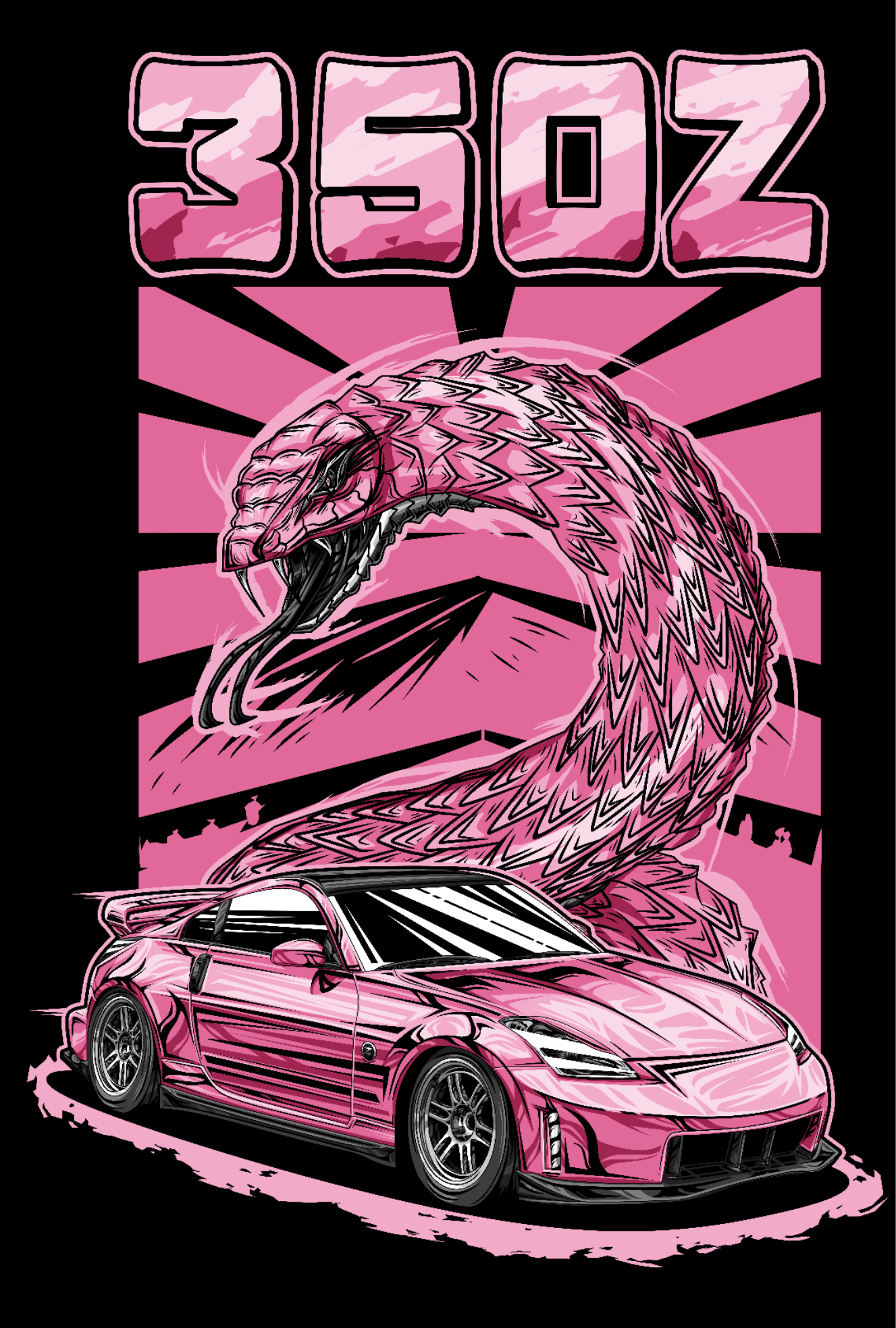 Car Drawing - Automotive Apparel Customisation & Sticker design