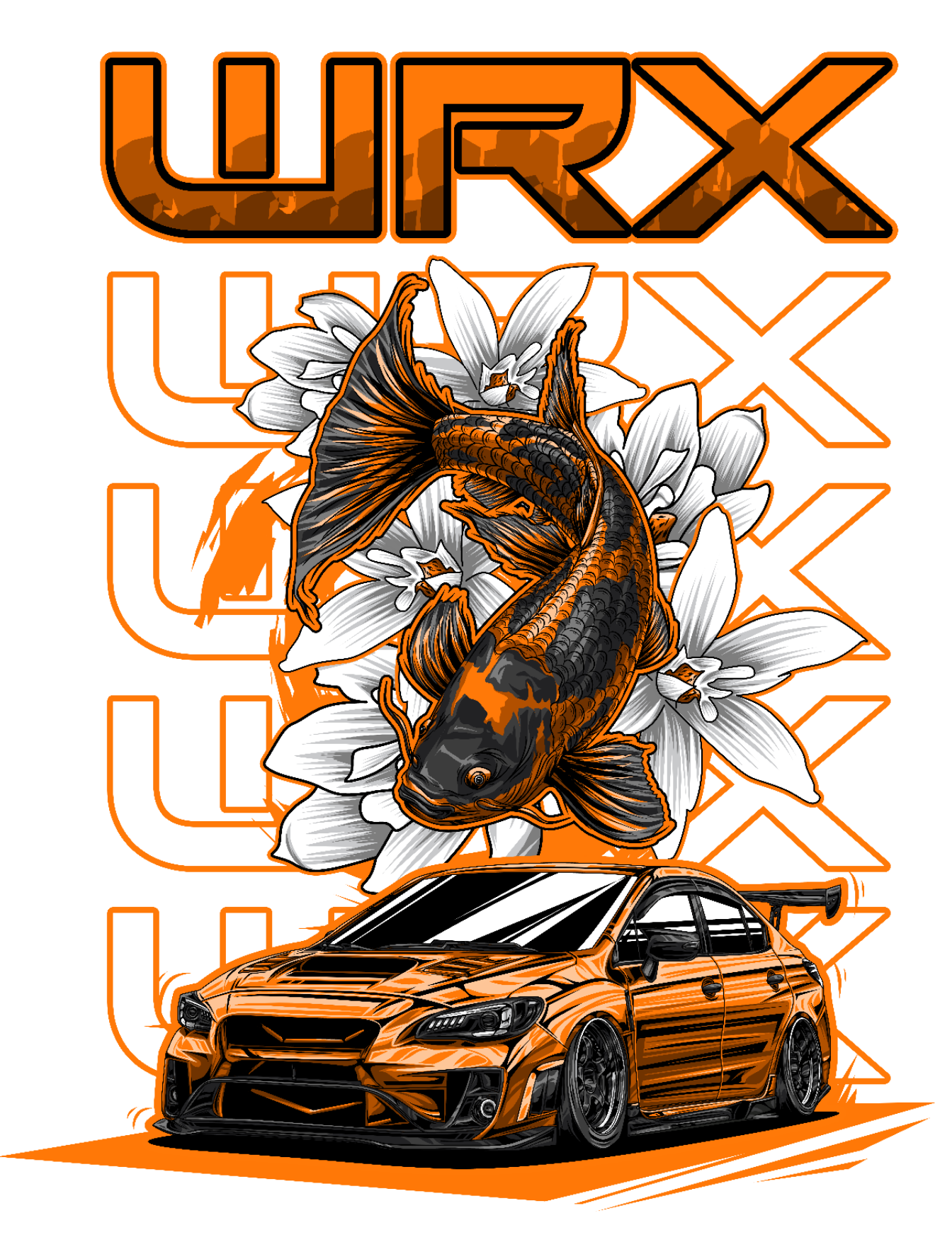 Car Drawing - Automotive Apparel Customisation & Sticker design